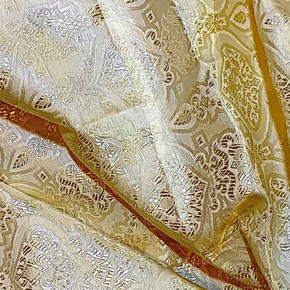 Office Vintage Damask Satin Fabric Cream Poshmark